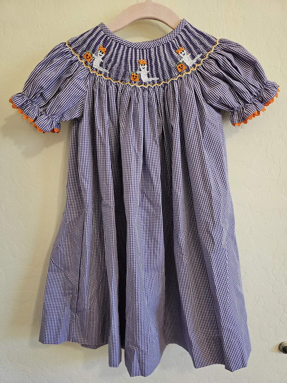Stitchy Fish Halllween Ghost Boo-tiful Smocked Dress 2T